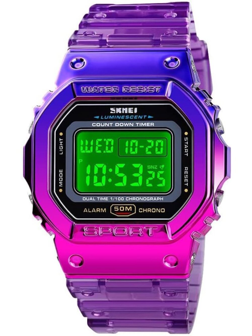 Men's Military Digital Sports Watch - 50M Water Resistant, Unisex Outdoor